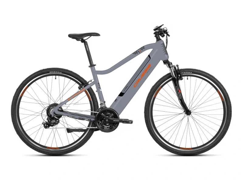 Crussis e-Cross 1.9-S 2025 - krosové elektrokolo 28" - 612 Wh (17 Ah) - šedá/červená