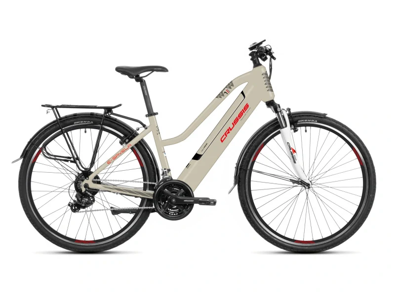 Crussis e-Savela 1.9-S 2025 - trekingové elektrokolo dámské 28" - 612 Wh (17 Ah) - béžová - vel. 17" (M)