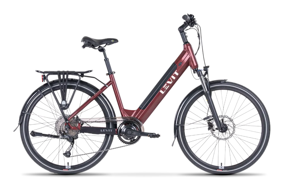 Levit Calvia HD Low 26 2026 - městské elektrokolo 26" - 468 Wh (13 Ah) - vínová - vel, 17" (M)