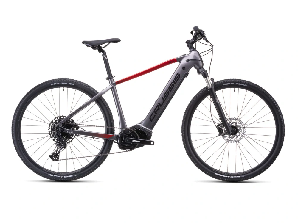 Crussis e-Cross 9.11 2026 - krosové elektrokolo 28" - 715 Wh (19,8 Ah) - šedá/oranžová
