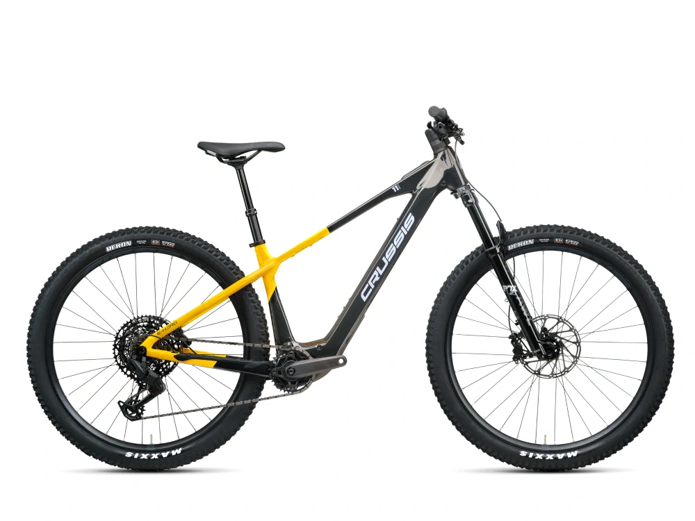 Crussis e-Hard 11.11 2026 - horské elektrokolo pánské 29"- 800 Wh (22,28 Ah) - černá/žlutá/šedá