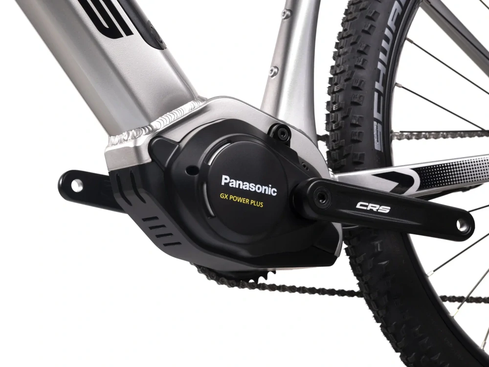 Crussis e-Atland 9.10-M 2025 - horské elektrokolo pánské 27,5"- 720 Wh (20 Ah) - šedá/modrá