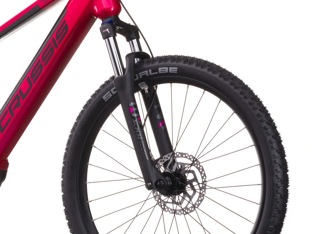 Crussis e-Guera 7.11 2026 - horské elektrokolo dámské 27,5"- 715 Wh (19,88 Ah) - růžovočervená
