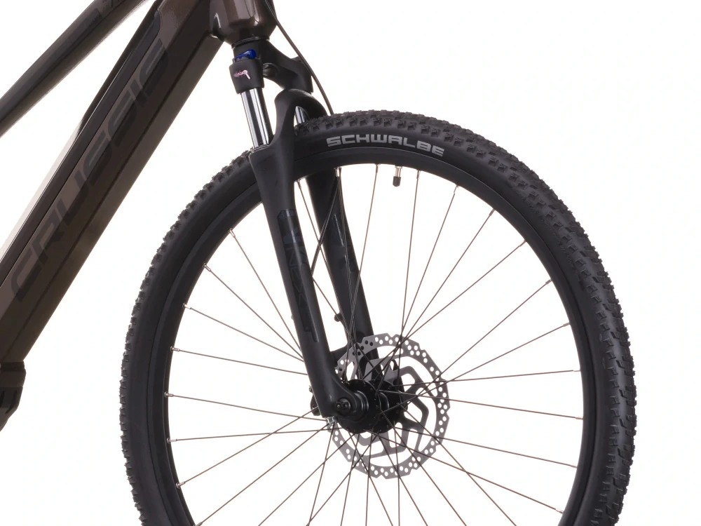 Crussis ONE-Cross low 7.11 2026 - krosové elektrokolo dámské 28" - 691 Wh (19,2 Ah) - kávová/šedá