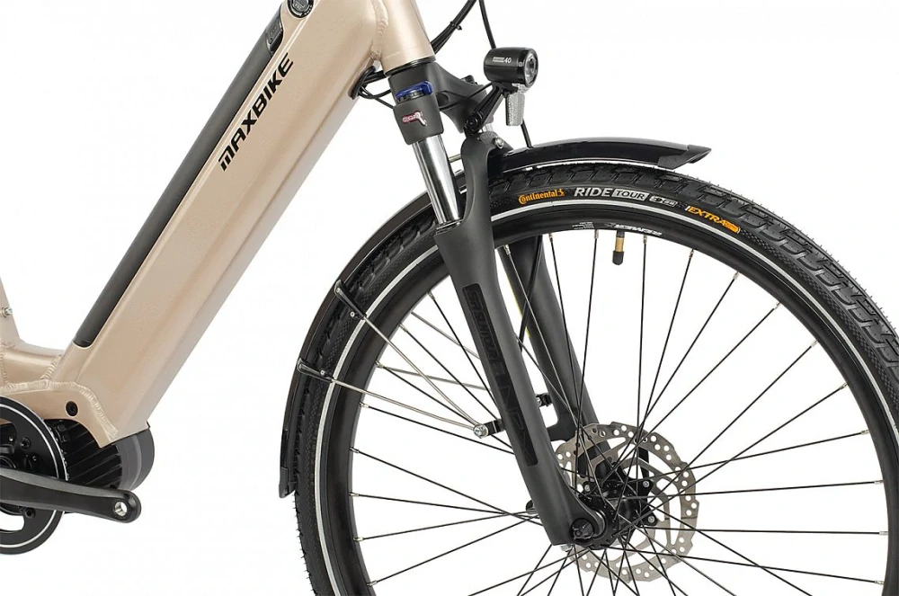 Maxbike Urbea 26 2026 - městské elektrokolo 26"  - silver titan - uni size