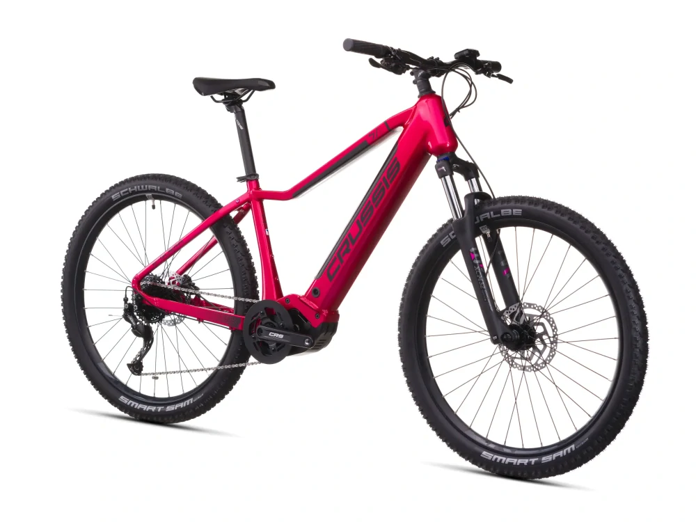 Crussis e-Guera 7.11 2026 - horské elektrokolo dámské 27,5"- 715 Wh (19,88 Ah) - růžovočervená