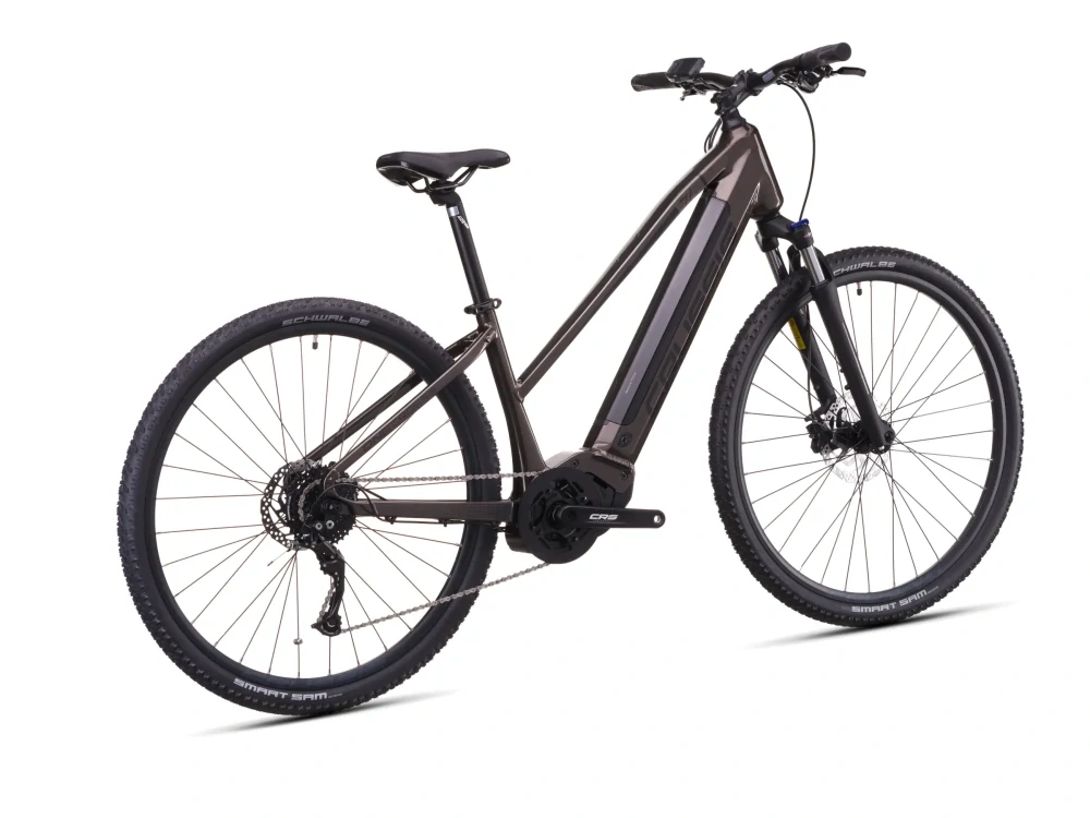 Crussis ONE-Cross low 7.11 2026 - krosové elektrokolo dámské 28" - 691 Wh (19,2 Ah) - kávová/šedá