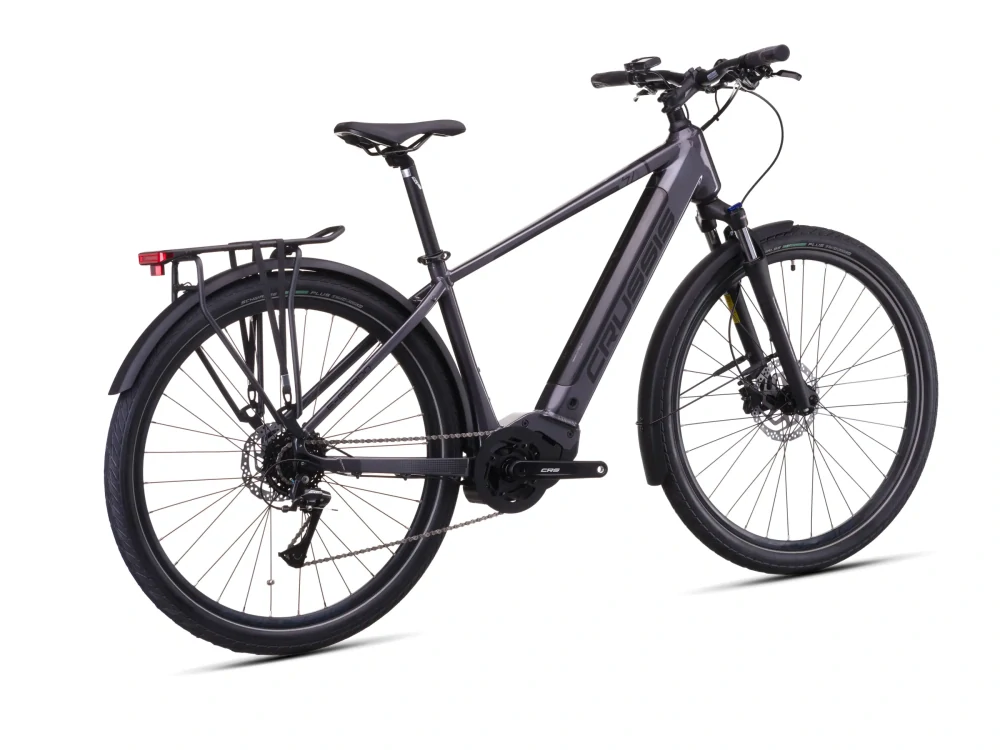 Crussis e-Gordo 7.11 2026 - trekingové elektrokolo 28" - 715 Wh (19.88 Ah) - šedá/žlurá
