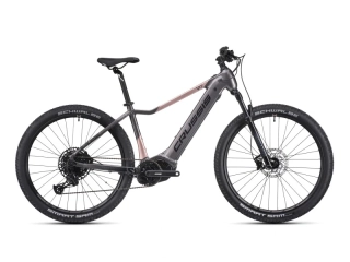Crussis e-Guera 9.10-M 2025 - horské elektrokolo dámské 27,5"- 720 Wh (20 Ah) - šedá/světle růžová 